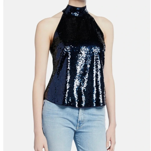 JOIE Lei Lei Sequined Sleeveless Halter Party Top - Picture 2 of 7